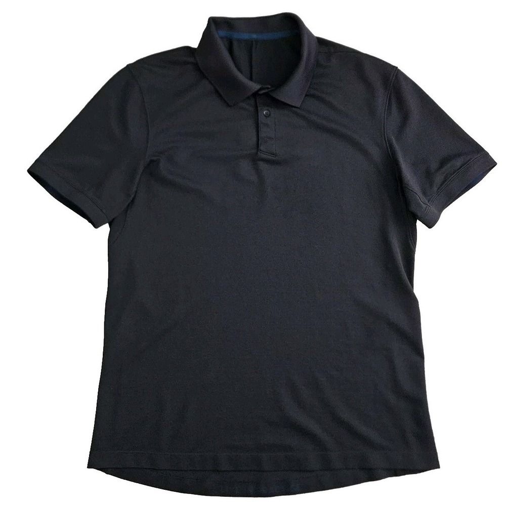 Lululemon (Men's Medium) Charcoal Polo Evolution Short Sleeve Golf Performance